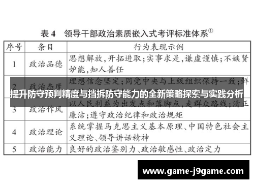 提升防守预判精度与挡拆防守能力的全新策略探索与实践分析